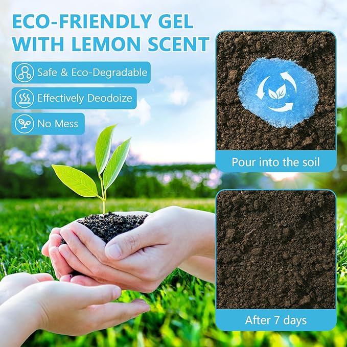 Portable Toilet Bags Poo Waste Gel Set, 30 Count 10 Gal Camping Toilet bags with drawstring and 30 Pack 0.53 Oz each Pee Powder for Portable Camping Toilet fit for Traveling, Outdoor Activities