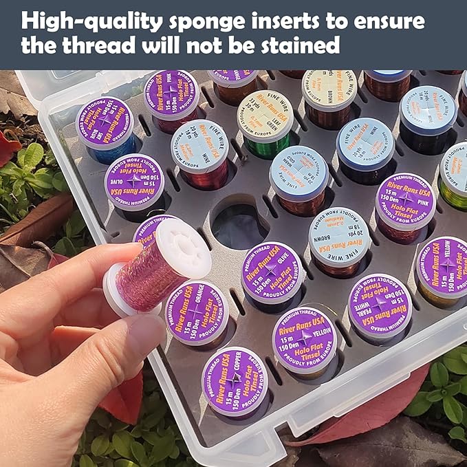 Aventik Fly Tyers Spool/Stash Box Essential Gear for Anglers Compact L 9.6'' X W 7.3''X H 1.6'' (2pcs)