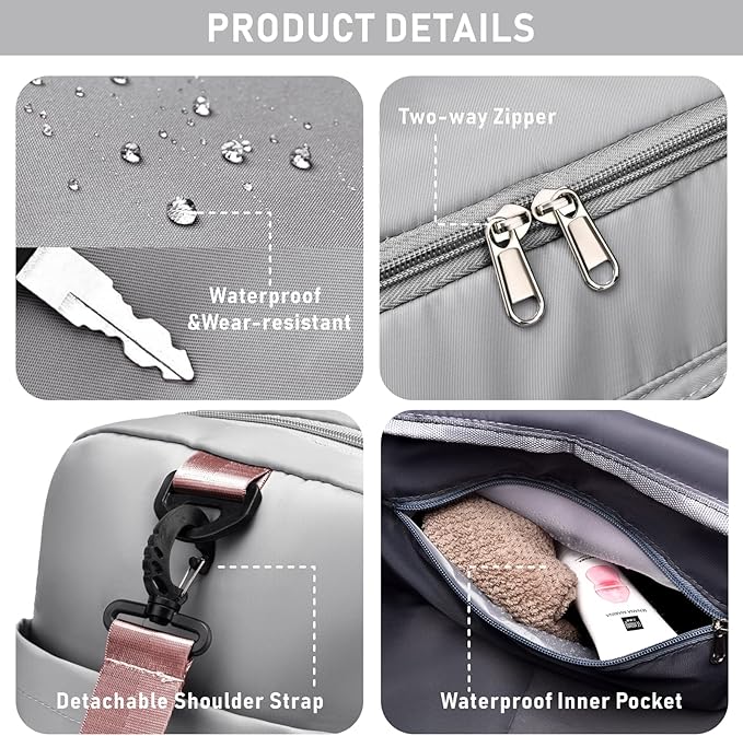 NPBAG Women Travel Duffel, Multi Functional Large Expandable Weekender Carry-on Tote, Gym Workout Overnight Bag, Mommy Hospital Bag for Labor and Delivery