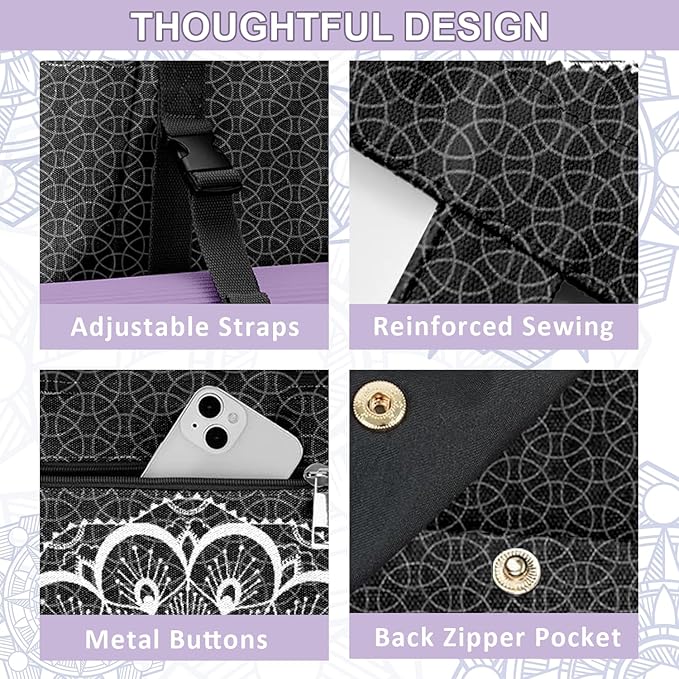 Adalore Women's Yoga Bag with Yoga Mat Carrier - Large Mat Pocket Fitness Tote for Pilates, Gym, Travel, Office & Beach