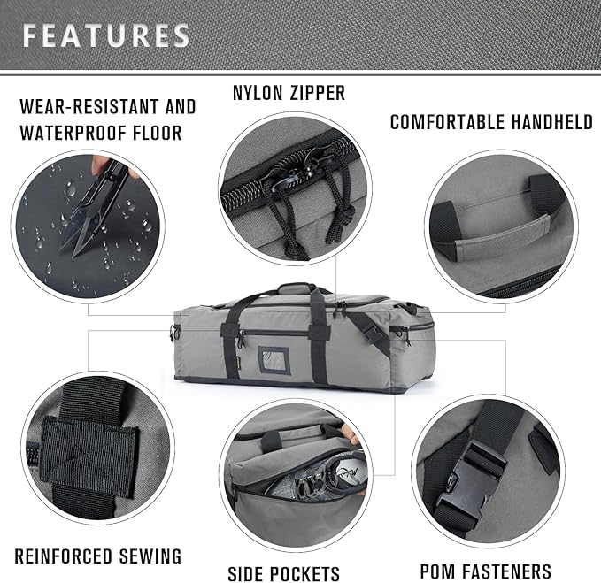 86l Large Duffel Bag For Travel, Gym & Sports - Water Repellent Polyester, Hidden Straps, Shoe Compartment - Perfect Luggage Duffle Bag Or Backpack For Men & Women