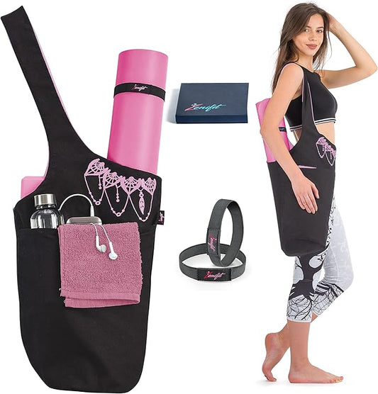 Zenifit Yoga Mat Bag – Versatile Yoga Bag with Mat Straps & Storage Pockets, Holds Yoga & Pilates Mats, Lightweight & Durable