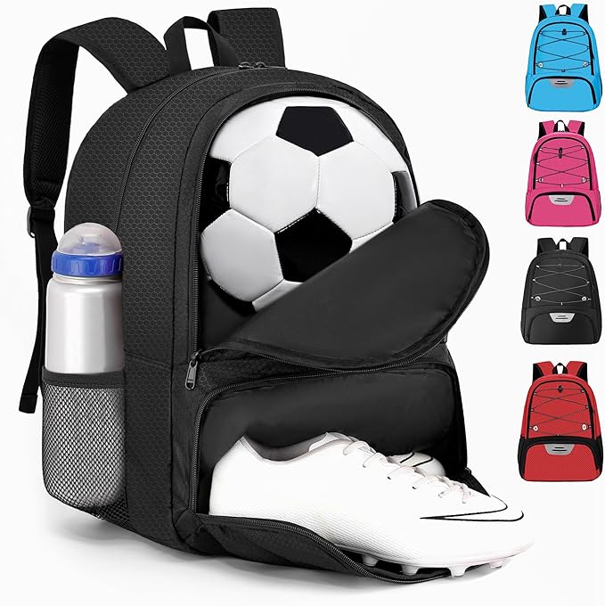 Youth Soccer Bag-Soccer Backpack&Backpack for Football Basketball,with Ball Compartment Separate Cleat Package