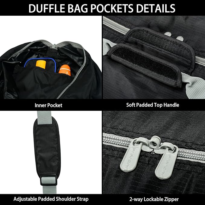 105L Extra Large Duffel Bag 32.5 inch Lightweight Luggage for Travel-Black