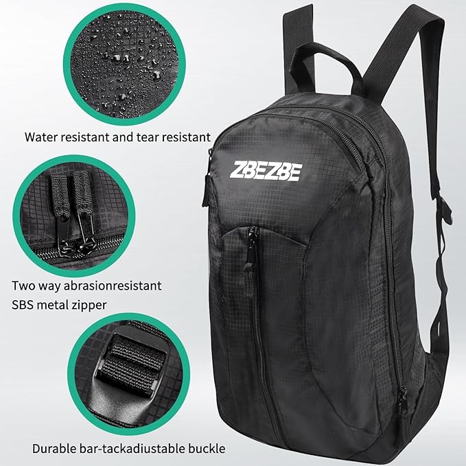 ZBEZBE 20L hiking backpack Lightweight Packable Backpack - Travel Hiking Daypack & Cycling Bag for Men Women