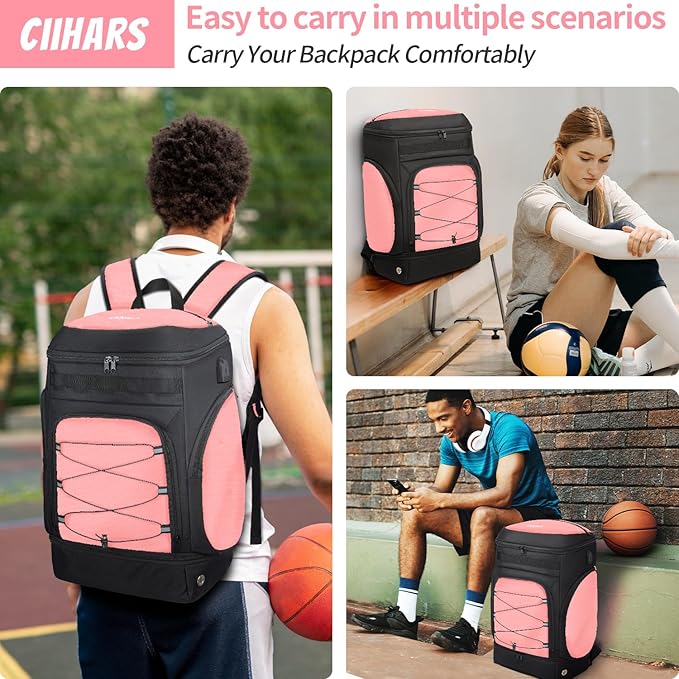 Basketball Backpack Bag Large Sports Bag with Separate Ball holder & Shoes compartment, Best for Basketball, Soccer,Volleyball,Gym