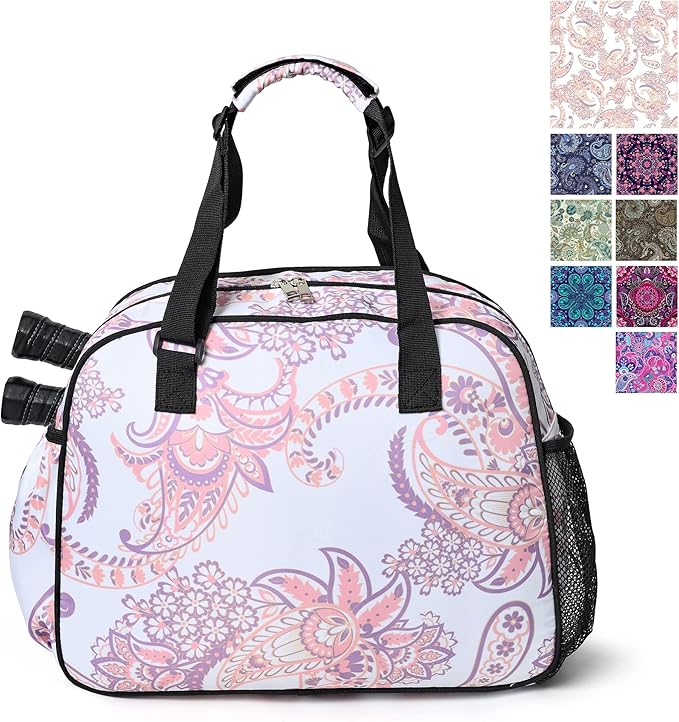 Boulder Bee Pickleball Bags, Premium Pickleball Tote Bag for Girls, Women’s Hand/Shoulder Gym Bag w Water Bottle Holder, with Pickleball Racquet/Paddle Holder