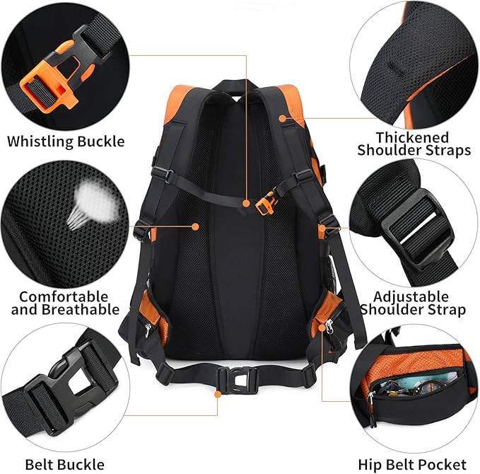 BOVIP 40L Hiking Backpack Waterproof Lightweight Daypack Travel Sports Camping Backpack for Men Women