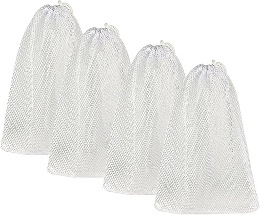 4 Pieces Premium Nylon Mesh Chum Bag for Enhanced Fishing Attraction 12 x18 inch Chum Bag with Drawstring