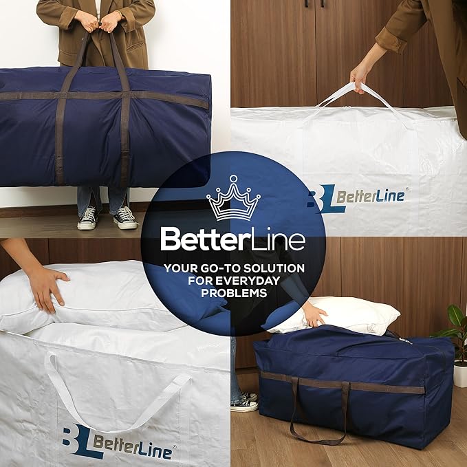 Blue Extra Large Duffel Bag for Traveling - Heavy-Duty 600D Polyester, Waterproof with Reinforced Handles, Holds 100 lbs-Premium Quality Duffle Bag Perfect for Travel & Storage-42" x 16" x 20" Inches