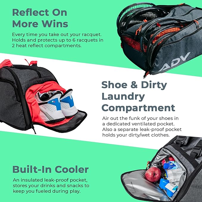 ADV Tennis Pro V3 - Tennis and Pickleball Backpack V2 - Flex Backpack
