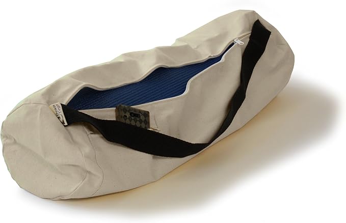 Premium Cotton Yoga Mat Bag with Shoulder Strap - Durable, Breathable and Lightweight Gym Bag to Carry the Standard or Extra Large Mat Sizes - Ideal for Yoga, Pilates & Fitness Equipment