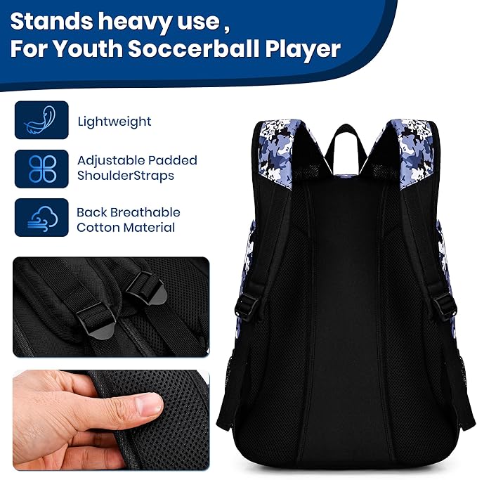 Youth Soccer Bag-Soccer Backpack&Backpack for Football Basketball,with Ball Compartment Separate Cleat Package