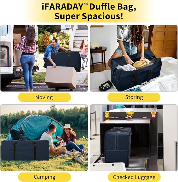 155L Oversized Duffle Bag - 42” Extra Large Heavy Duty Water Resistant Travel Bag for Camping Moving Storage (Navy Blue)