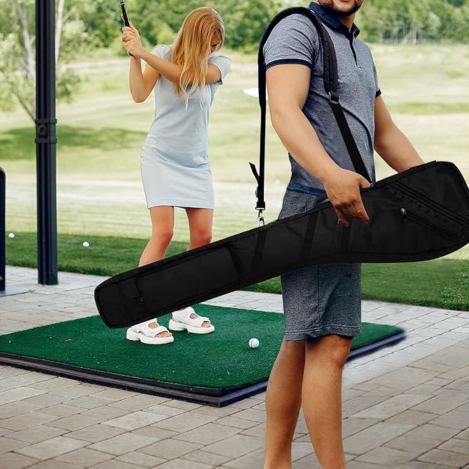 Big Teeth Golf Sunday Bag, Small Golf Bag Lightweight, Par 3 Golf Bag for A Few Clubs Driving Range, Practice with Carry Shoulder Strap Foldable Multi-Colour