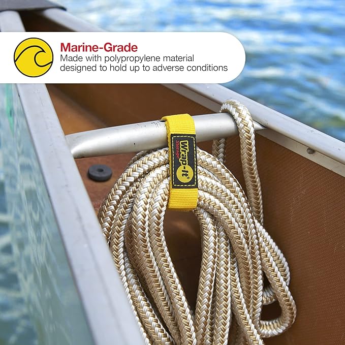 Wrap-It Storage Quick-Strap Cord Wraps, 9 inch (12 Pack) Red - Hook and Loop Strap, Extension Cord Holder Gifts for Boat, Rope, Hose, and Cable Storage and Organization