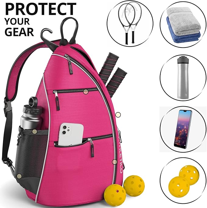 Athletico Sling Bag - Crossbody Backpack for Pickleball, Tennis, Racketball, and Travel for Men and Women