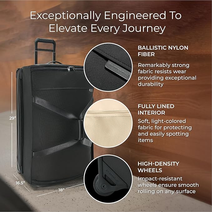 Briggs & Riley Travel Duffel Bag - Weekender & Overnight Luggage for Women & Men, Softside Bag