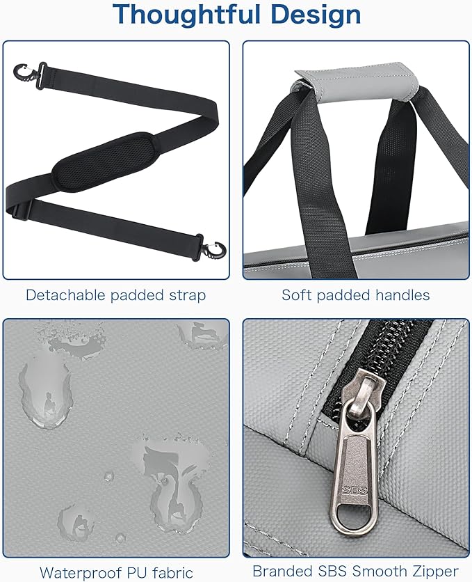 120L Travel Duffle Bag for Men and Women, Urtala 34” Large Duffle Bag for Traveling with Shoes Compartment, Foldable Travel Duffel Bags, Waterproof and Tear Resistant (Gray)