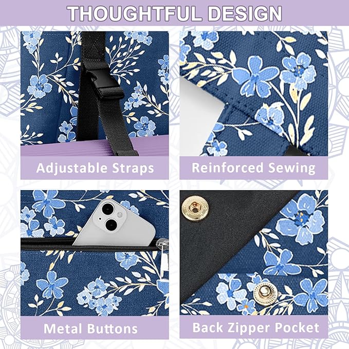 Adalore Women's Yoga Bag with Yoga Mat Carrier - Large Mat Pocket Fitness Tote for Pilates, Gym, Travel, Office & Beach