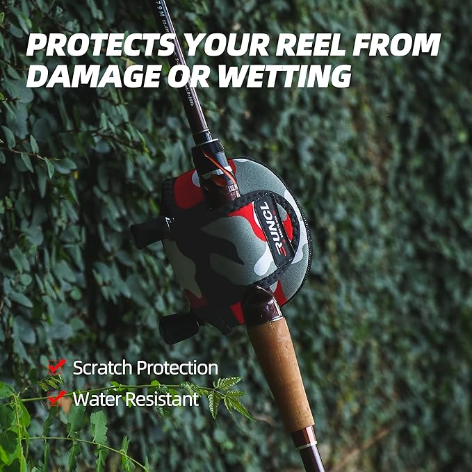 RUNCL Baitcasting Reel Bag – Protective Storage Pouch for Baitcasting Reels & Spinning Reels, Lightweight & Durable, Ideal for Freshwater & Saltwater Fishing Trips (Camouflage)