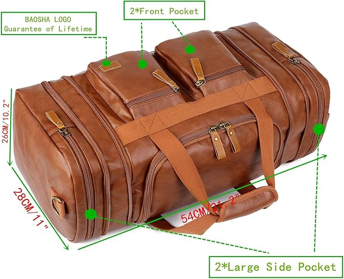 Vegan Leather Travel Duffel Weekender Bag Carry on Overnight Bag Sports Duffel bag For men and Women HB-21