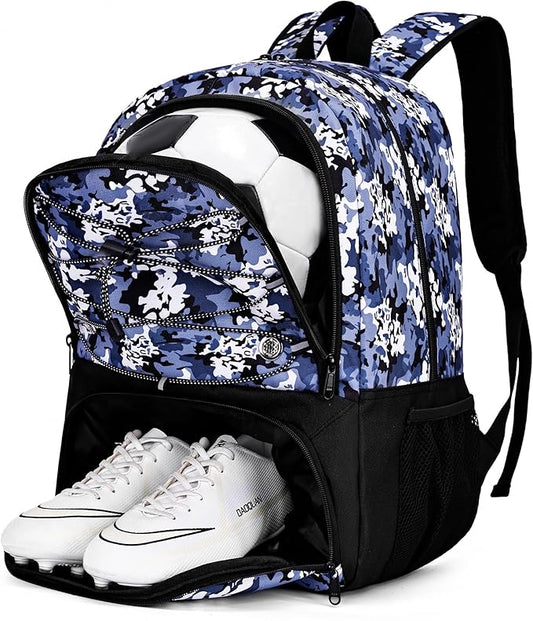 Youth Soccer Bag-Soccer Backpack&Backpack for Football Basketball,with Ball Compartment Separate Cleat Package