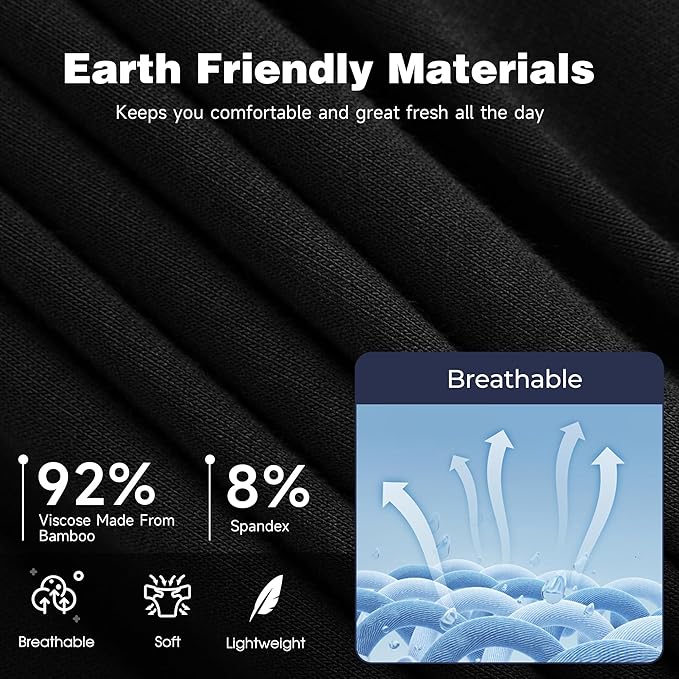 BAMBOO COOL Men's Ultra ComfortSoft Underwear, Moisture Wicking & Breathable No Ride Up Boxer Briefs with Fly, Multipack