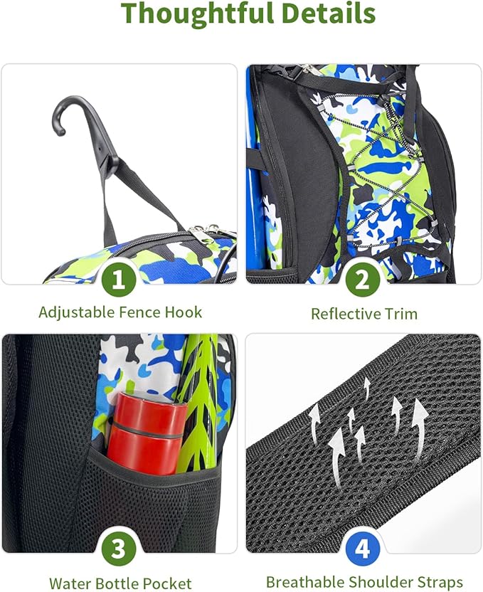 Youth Baseball Bag, Softball Bat Bag for Girls Boys & Adults, Kids Tball Backpack with Shoes Compartment, Large Capacity Equipment Backpack