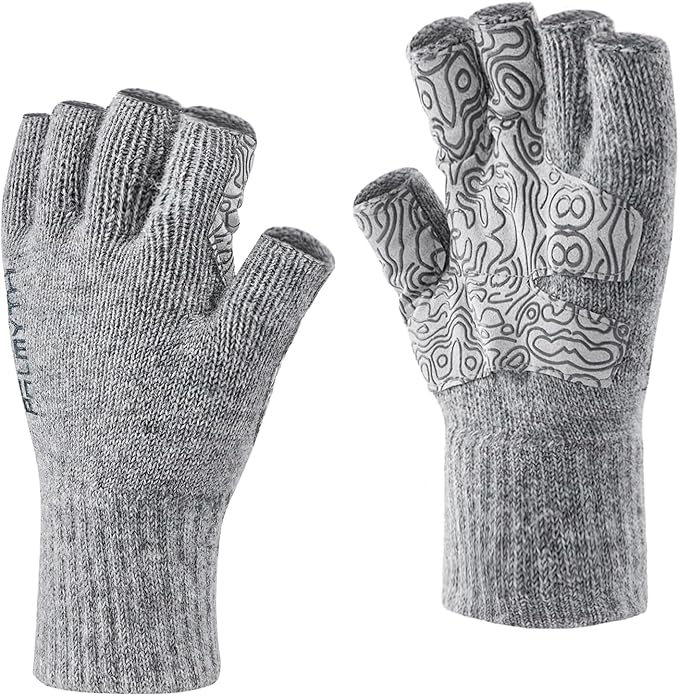 Palmyth Wool Fingerless Fishing Gloves - Warm for Men & Women: Cold Weather Fly Fishing, Ice Fishing, Photography & Hunting