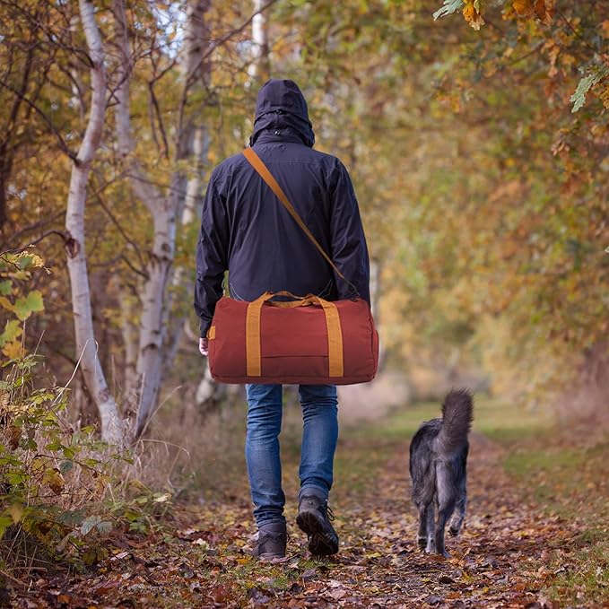 Duffle Bag for Men Personalized Overnight Bags Travel Bag with Durable Canvas Weekender Overnight Bag with Shoe Compartment Custom Groomsmen Gift for Travel Gym Storage Camping Moving (Red)