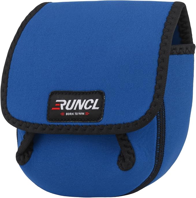 RUNCL Spinning Reel Bag – Protective Storage Pouch for Baitcasting Reels & Spinning Reels, Lightweight & Durable, Ideal for Freshwater & Saltwater Fishing Trips (Blue & Black)