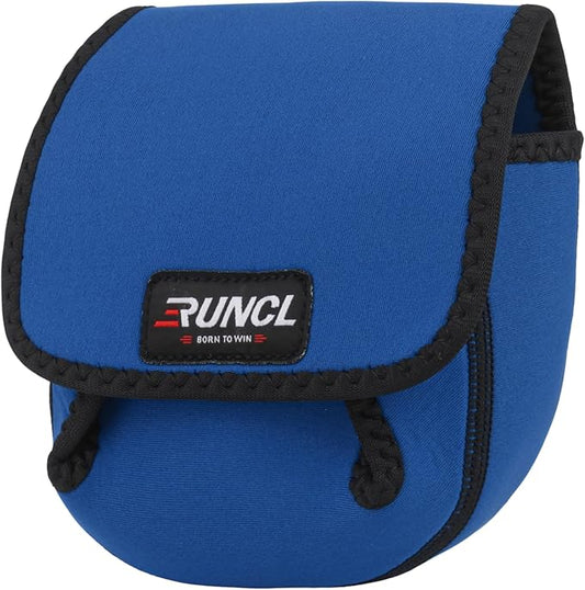 RUNCL Spinning Reel Bag – Protective Storage Pouch for Baitcasting Reels & Spinning Reels, Lightweight & Durable, Ideal for Freshwater & Saltwater Fishing Trips (Blue & Black)
