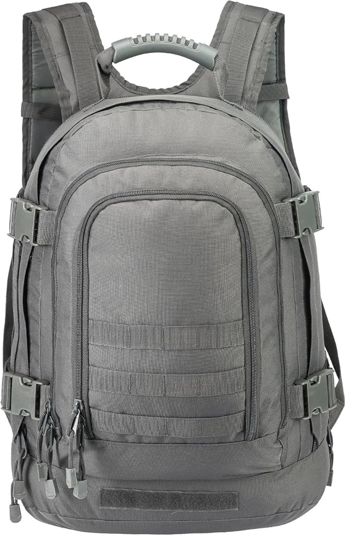 ZSearARMY Tactical Backpacks Assault Pack 3 Day Bag Expandable Backpack Out Bag Classic Case Travel Hiking(Gray, with Belt)