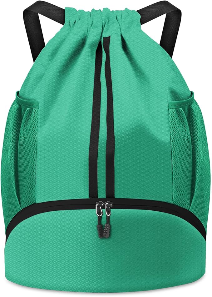 BROTOU Soccer Bags, Football Backpack, Volleyball Bag, Drawstring Backpack with Ball and Shoe Compartment, Football bags for Equipment Swim Gym Bag