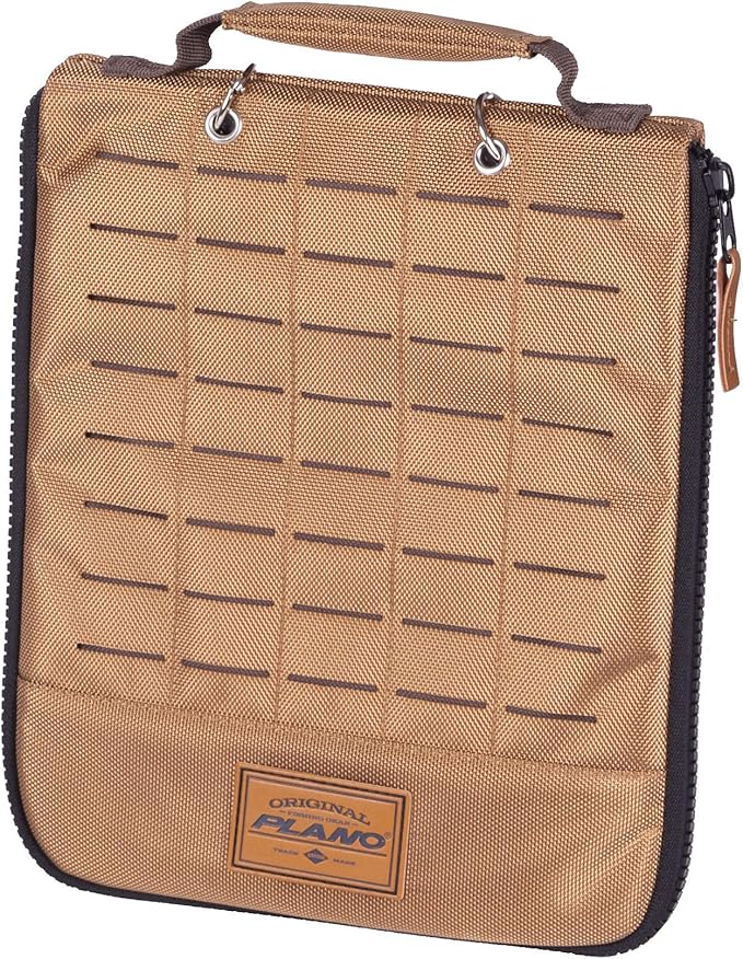 Plano Guide Series Tackle Bag | Premium Tackle Storage with No Slip Base and Included stows, Khaki with Brown and Black Trim