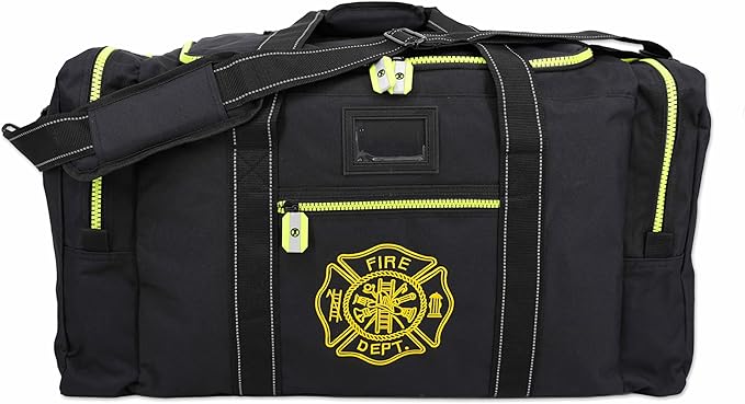 Lightning X Value Firefighter Turnout Gear Bag w/Maltese Cross and Custom Embroidered Name - BLACK