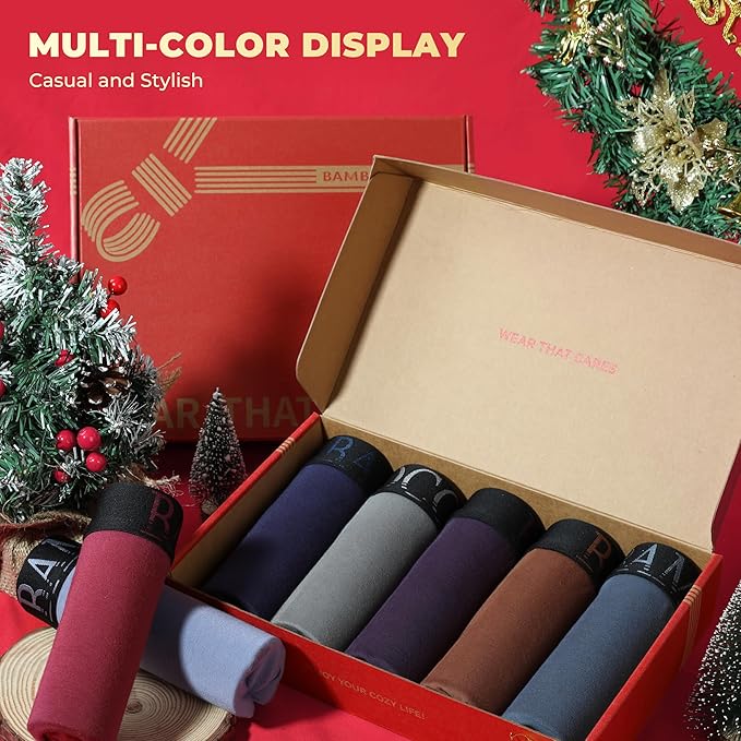 BAMBOO COOL Men's Ultra ComfortSoft Underwear, Moisture Wicking & Breathable No Ride Up Boxer Briefs with Fly, Multipack