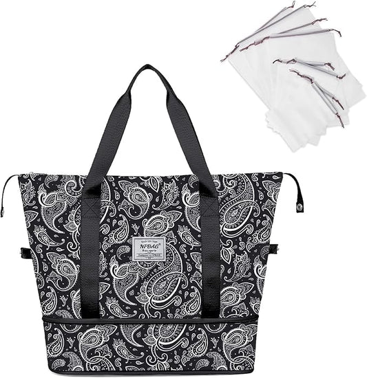 NPBAG Women Travel Duffel, Multi Functional Large Expandable Weekender Carry-on Tote, Gym Workout Overnight Bag, Mommy Hospital Bag for Labor and Delivery