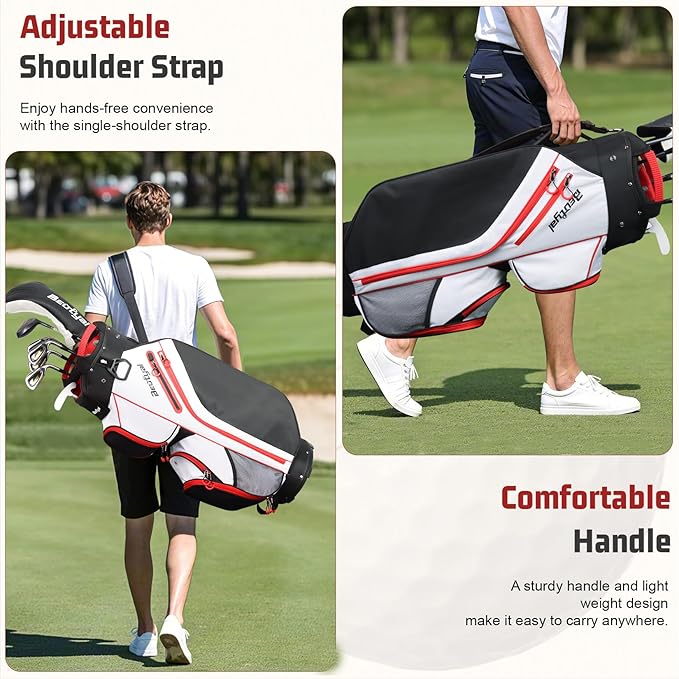 Cart Golf Bag 15 Way Organizer Divider Top Golf Club Bags Lightweight Golf Cart Bags for Men Women with Cooler, Rain Cover