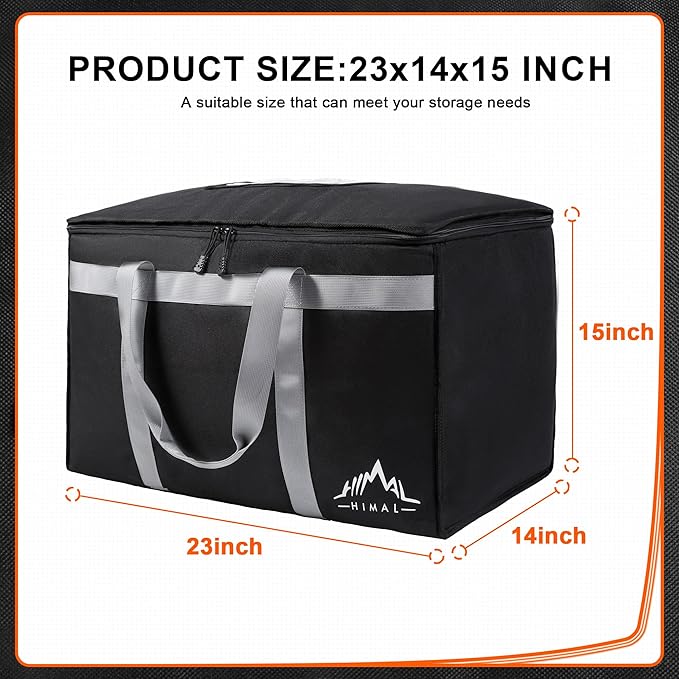 Himal Outdoors Insulated Food Delivery Bag XXXL-23Wx15Hx14D inches Premium Insulated Grocery Bag for HOT/COLD Food Delivery, Fit for Uber Eats, Doordash, Commercial Catering Transportation