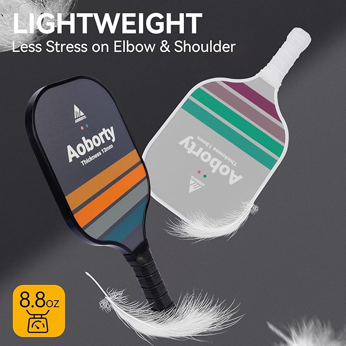 Pickleball Paddles 4 Pack - USAPA Light Graphite Premium Rackets Fiber Face & Polymer Honeycomb Core Pickleball Set with 4 Outdoor Indoor Balls Including Portable Carry Bag