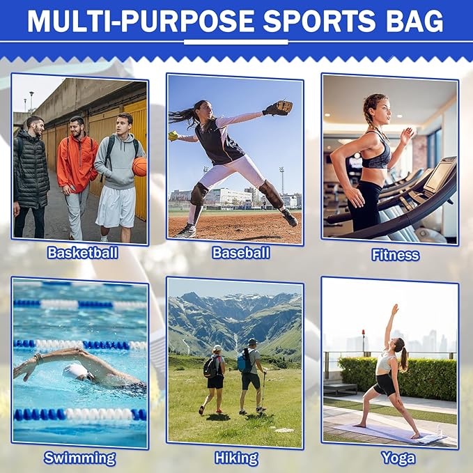 KAEGREEL Drawstring Soccer Bag Basketball Backpack for Kids Teens, Foldable Sports Bags Detachable Ball Mesh Bag for Gym Yoga Football Baseball