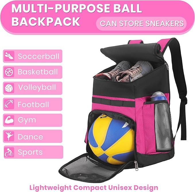 Basketball Backpack Large Sports Bag for Men&Youth,Gym Bag with Separate Ball & Shoes Compartment,Travel Bag for Basketball,Soccer,Volleyball