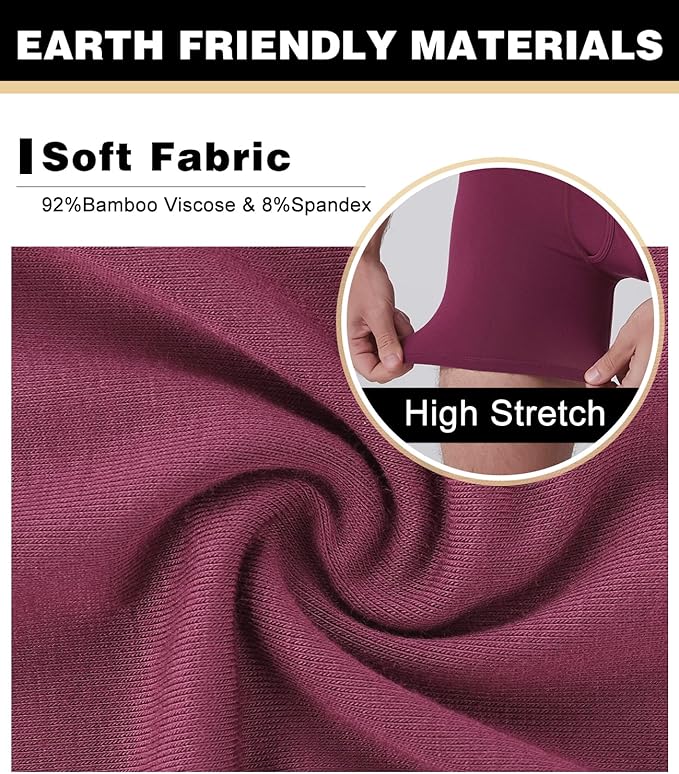 BAMBOO COOL Men's Ultra ComfortSoft Underwear, Moisture Wicking & Breathable No Ride Up Boxer Briefs with Fly, Multipack