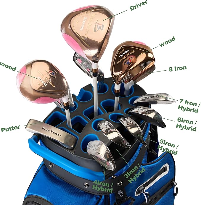 UNIHIMAL 14-Way Golf Cart Bag, Premium Full Length Golf Bag for Men with Magnetic Leather Pocket, Handles and Rain Cover