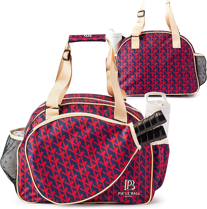 Pik’le’Ball Sport Premium Women's Pickleball Bag – Stylish and Versatile Sports Bag with Water Bottle Holder, Padded Paddle Pocket, and Spacious Design (fits 2+ Paddles!)