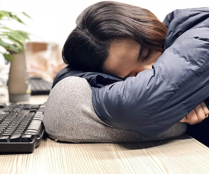 MLVOC Travel Pillow 100% Pure Memory Foam Neck Pillow, Comfortable & Breathable Cover, Machine Washable, Airplane Travel Kit with 3D Sleep Mask, Earplugs, and Luxury Bag,Standard (Grey)