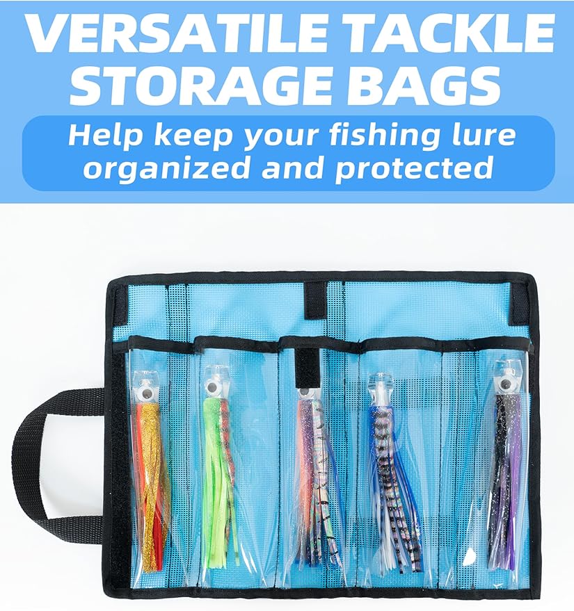 BLUEWING 5 Pockets Tackle Storage Bag for 6in Trolling Lure