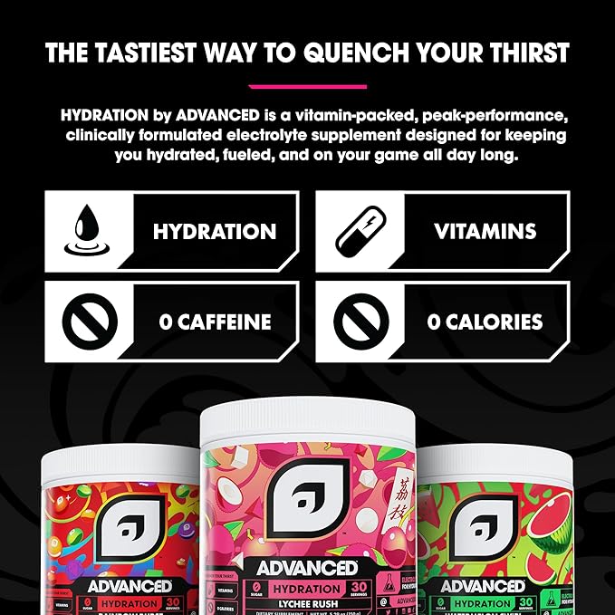 Advanced Hydration High-Performance Electrolyte Drink Mix with B Vitamins for All-Day Hydration - Caffeine Free, Zero Calories, Sugar Free, & Keto Friendly - (30 Servings, Watermelon Swirl)